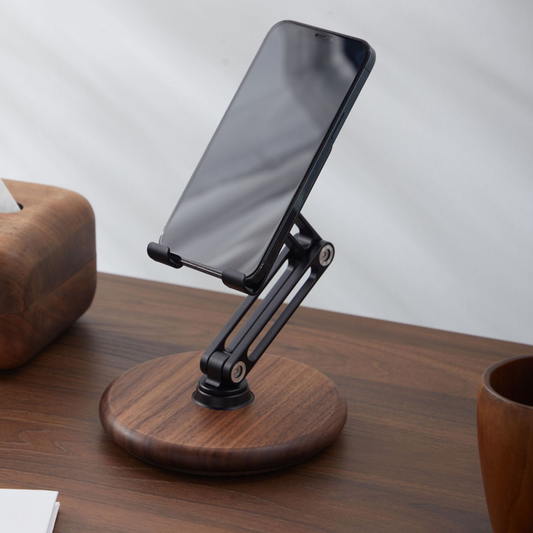 木製スマホスタンド ３６０°回転