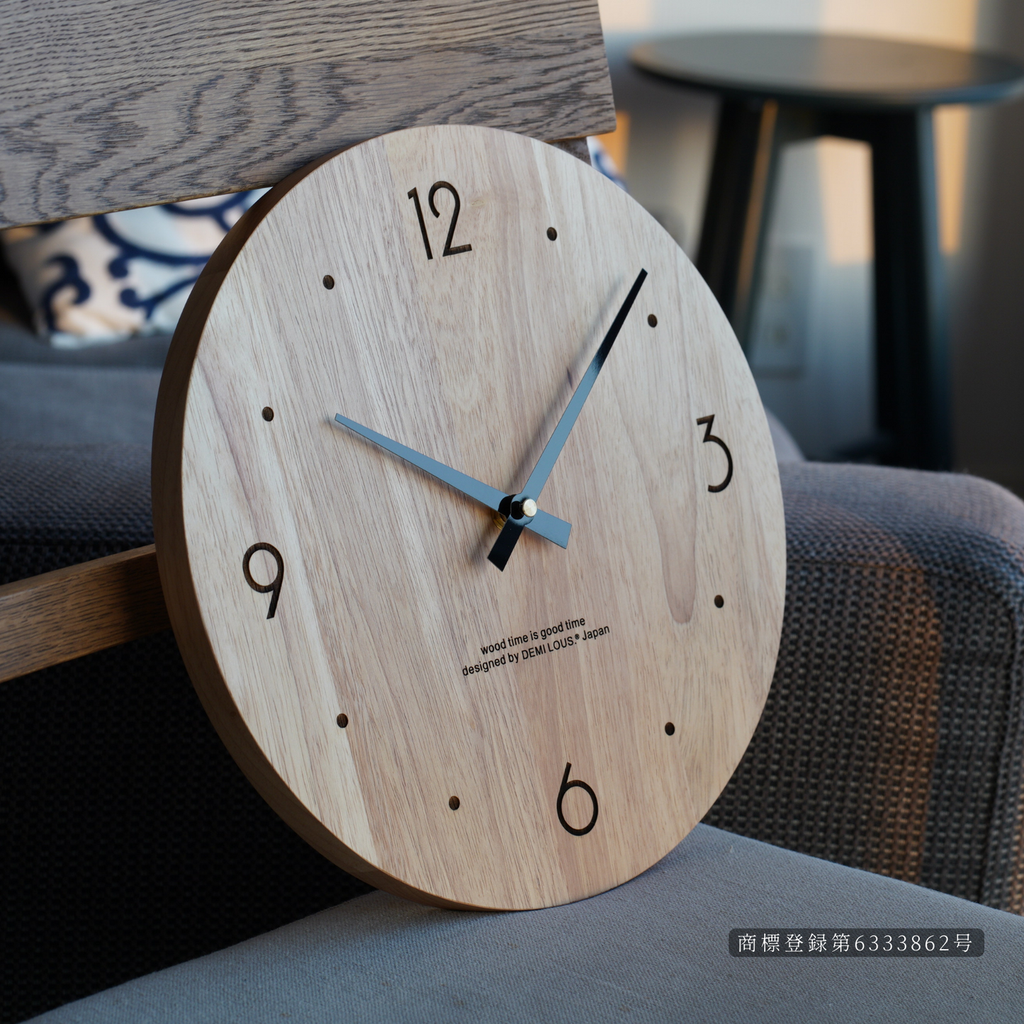 無垢の木 掛け時計 壁掛け時計 木製 アナログ 静音 お祝い demi lous. 3月新デザイン